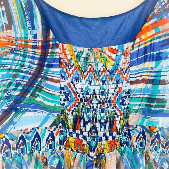 PLUS Monroe & Main Abstract Pocket Sheer Overlay Dress Size 16 - Picture 6 of 7